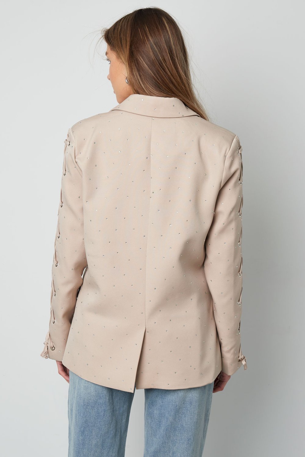 Blazer with stones and lace-up sleeves h5Picture4